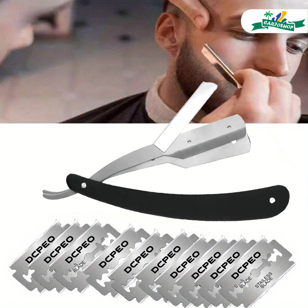 Navalhete Profissional + 10 ou 30 Lâminas: O Kit Essencial para o Barbeiro