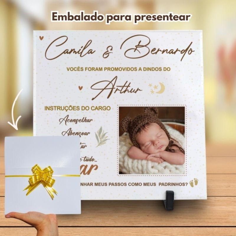 Convite Personalizado decorativo para dindo e dinda convite para dindos decorativo personlizado