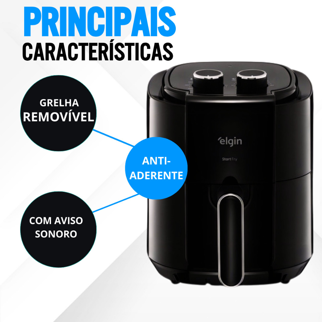 Fritadeira Eletrica Air Fryer 3.5 Litros 1400w 3.5 Litros 127v Sem Oleo Facil E Rapido