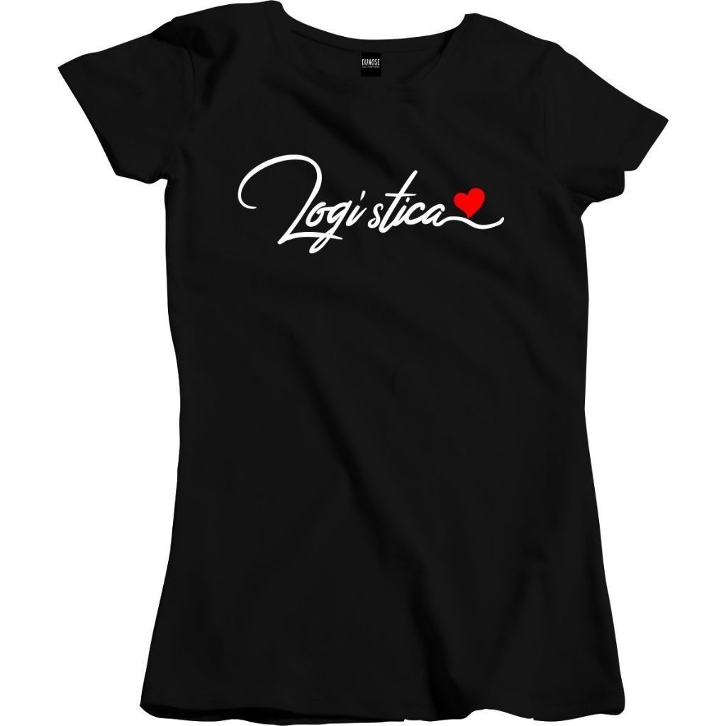 Linda Camiseta Premium Linda T-shirt Camisa Feminina Curso Profissão Técnica em Logística coração Envio Imediato Em Algo