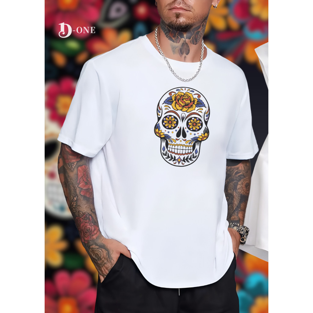 T-shirt 30.1 Camiseta Algodão LINDA Camiseta Dry Fit Masculina Feminina Caveira Mexicana La Catrina Festa dos Mortos Cam