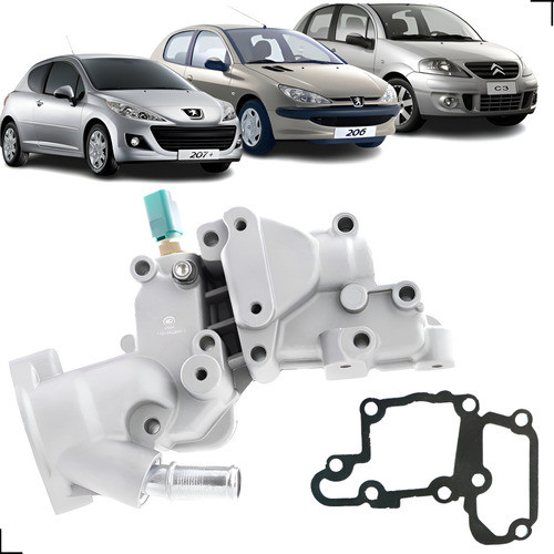 Imagem Carcaça Valvula Termostatica Peugeot 206 207 Sw Citroen C3