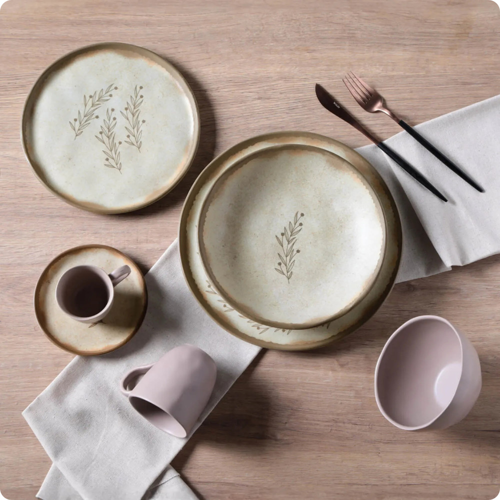 Xícara De Café Com Pires Bio Stoneware Nativa 120Ml Porto Brasil — imagem 2 de 2