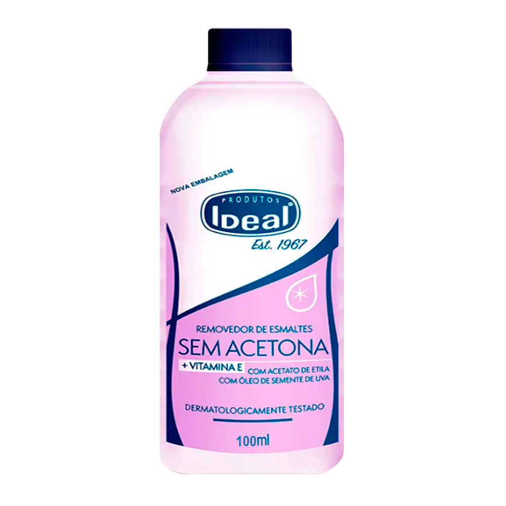 Removedor de Esmalte Ideal sem Acetona com 100ml em Oferta na Shopee