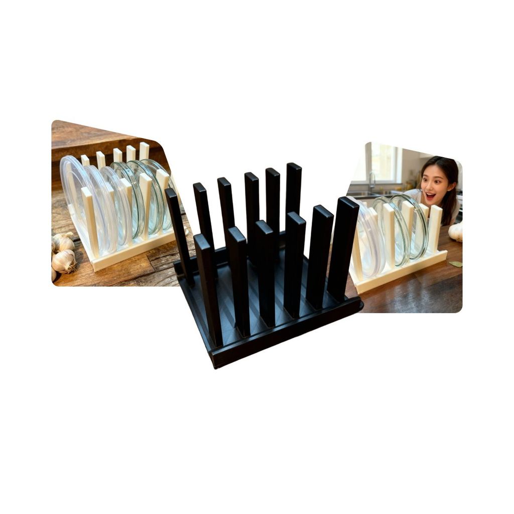 Organizador De Tampas Universal Para Plástico e Vidro Suporte Compacto Para Armário e Bancada De Cozinha