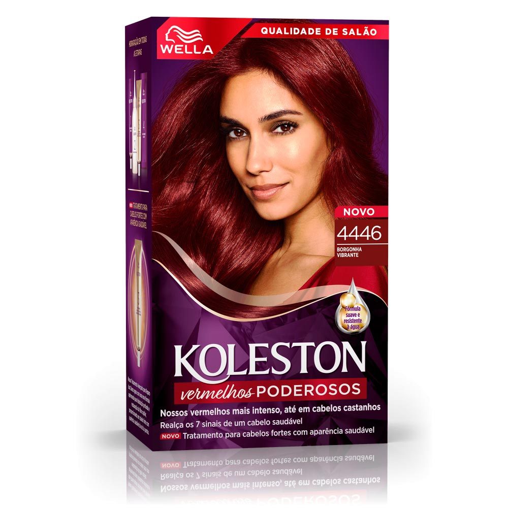 Tinta de Cabelo Koleston Borgonha Vibrante 4446 em Oferta na Shopee