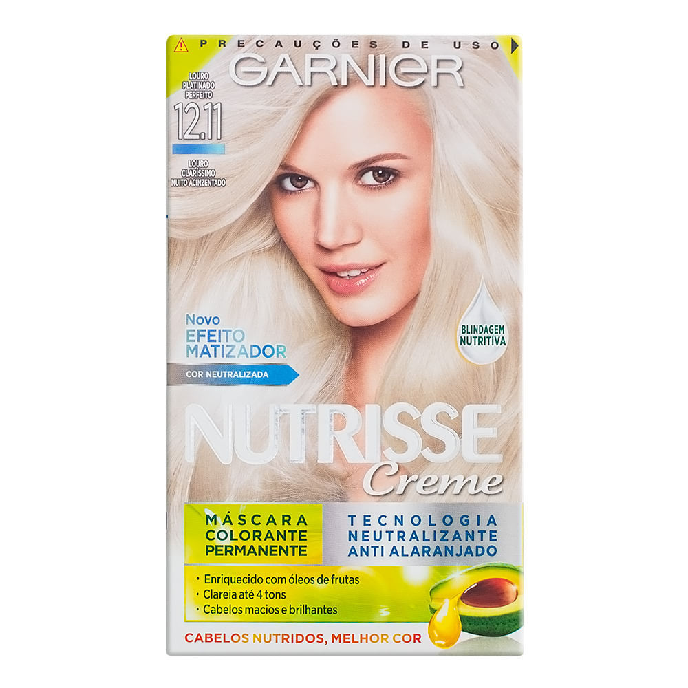 Tintura Creme Nutrisse Garnier Louro Platinado Prefeito 12.11 Kit em Oferta na Shopee