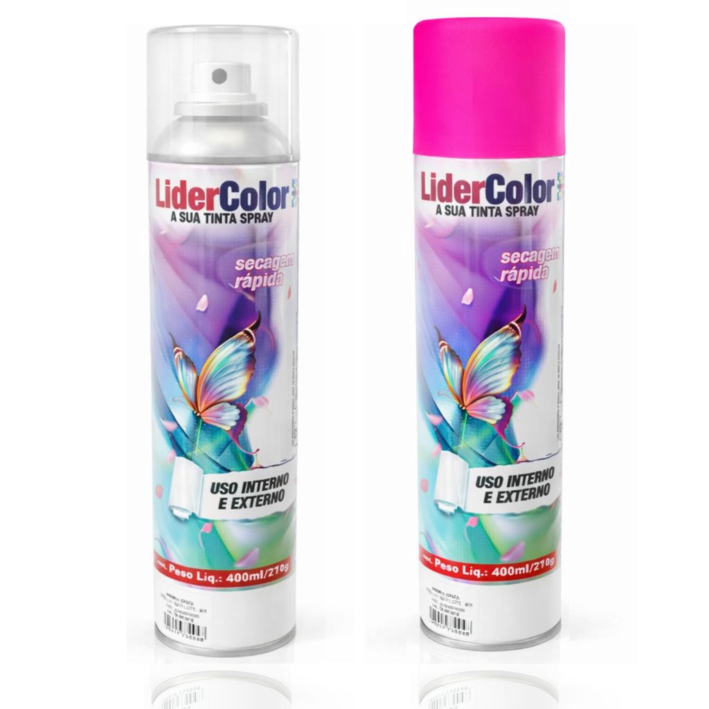 Kit Verniz Fosco e Tinta Spray Rosa Shocking 400ml Metal MDF