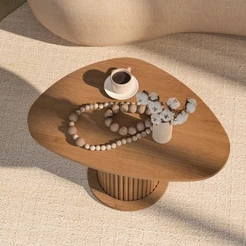 Mesa de Centro Orgânica Prime 100% Mdf Cinamomo - Artely Móveis