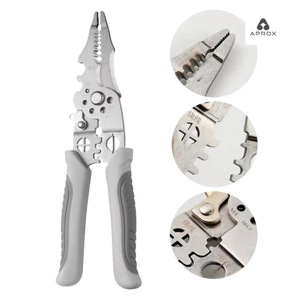 Alicate multifuncional profissional para Crimpagem ,Decapagem e Torção de Fios APROX em Oferta na Shopee