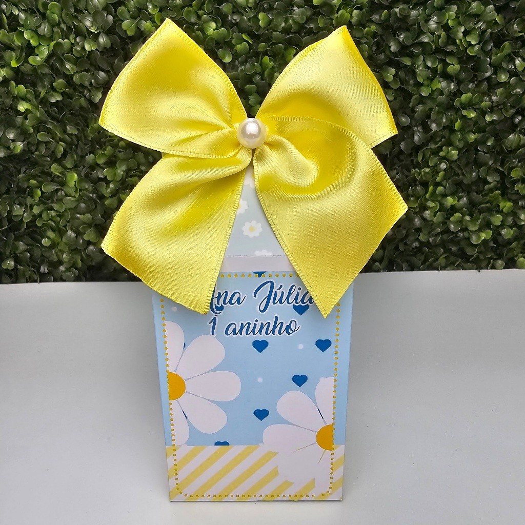 Caixa Milk MARGARIDAS AZUL - Personalizados - Festa infantil - Aniversário - Lembrancinha