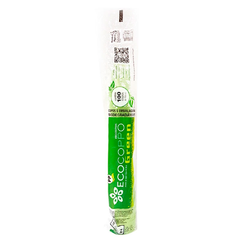 Copo plástico descartável Biodegradável Ecogreen 180ml 100und Altacoppo