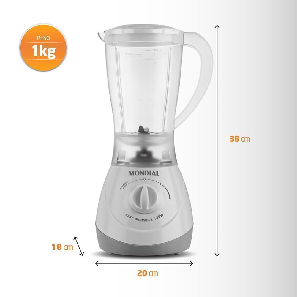 Liquidificador Mondial Easy Power L-550-W Branco - 220V