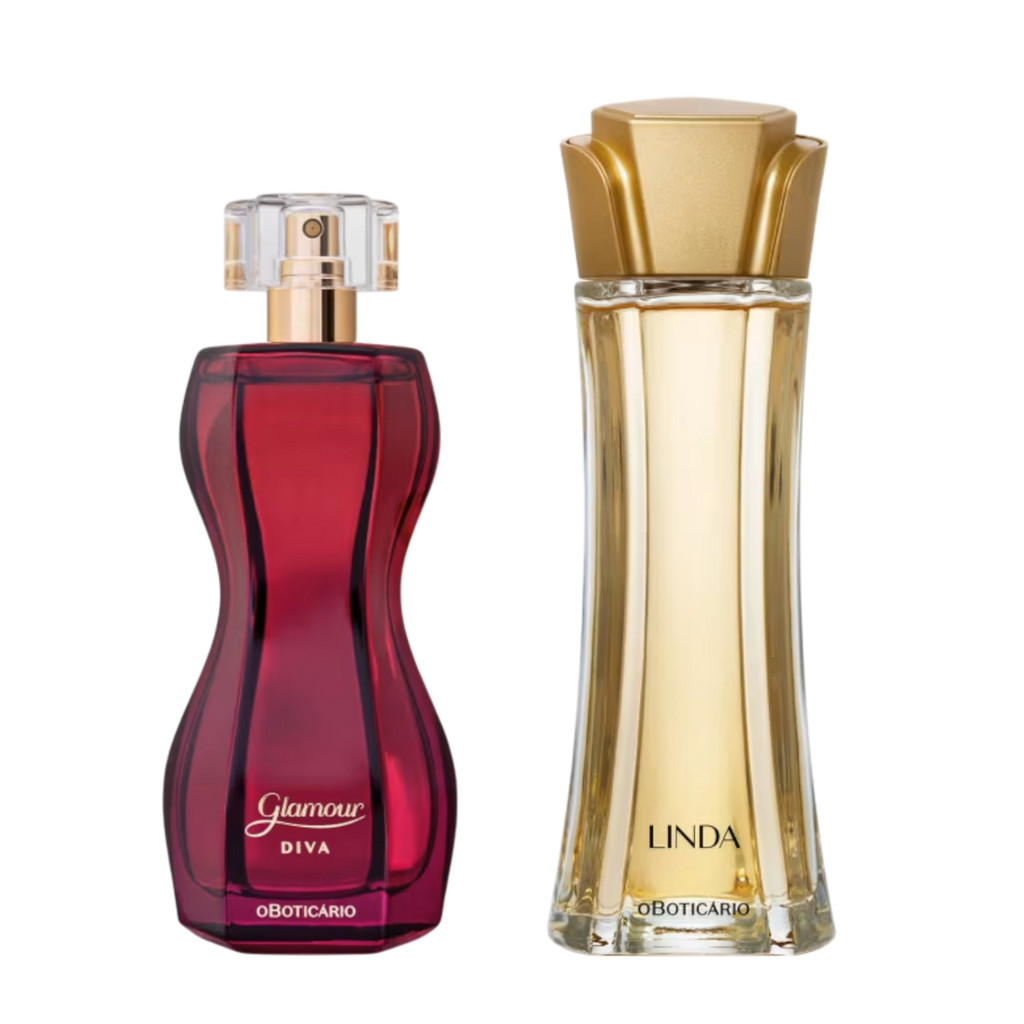 Presente Perfumaria Feminina: Linda Desodorante colônia tradicional100ml + Glamour Diva 75ml em oferta