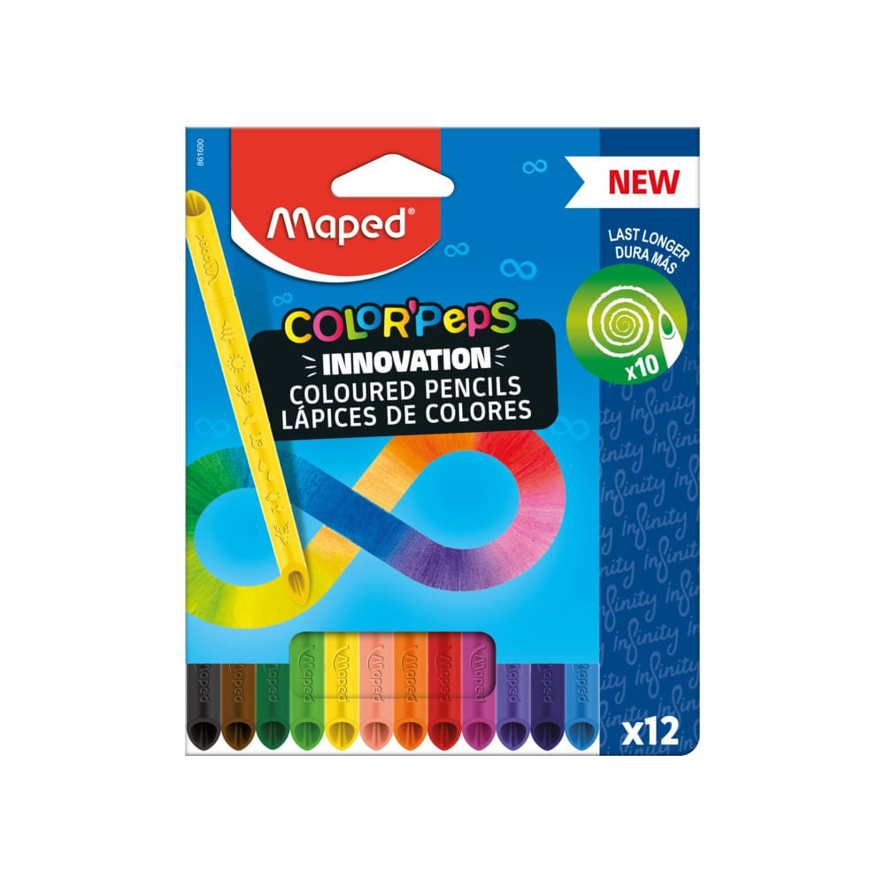 Lápis de Cor Maped Color'Peps Infinity com 12 Cores em Oferta na Shopee