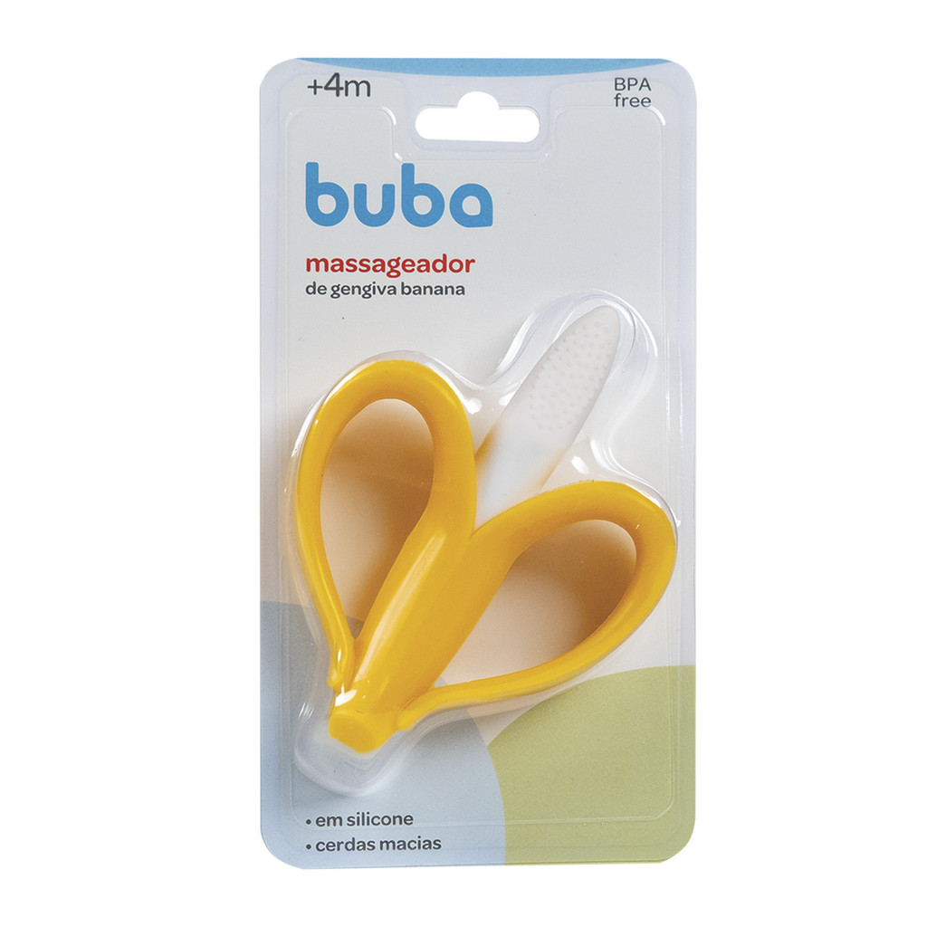 Massageador de Gengiva Buba Banana +4 Meses 1 Unidade em Oferta na Shopee