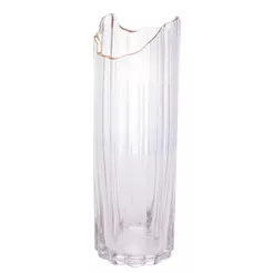 Vaso com Borda Dourada Wolff de Vidro 10cm x 30cm