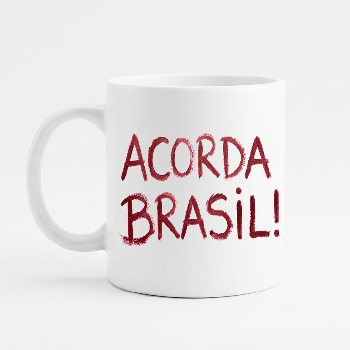 Caneca Branca acorda brasil nikolas frases bolsonaro flavio