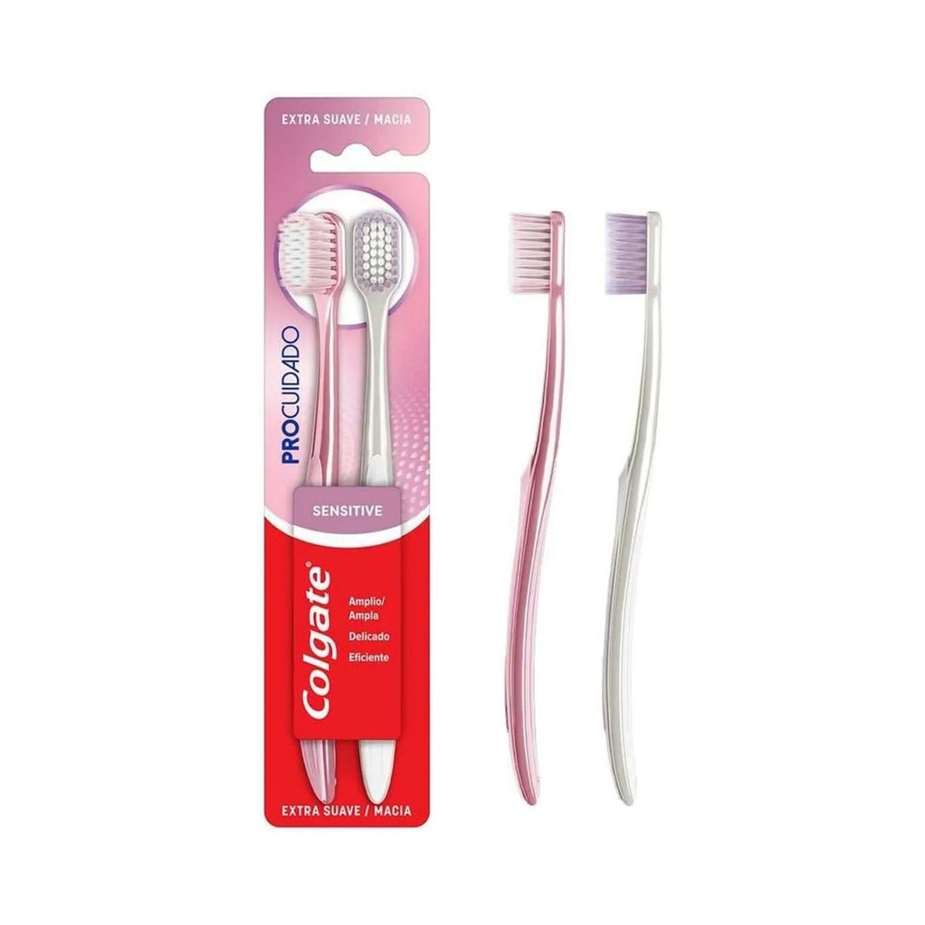 Escova Dental Colgate Extra Macia Sensitive Pro Cuidado 2 Unidades em Oferta na Shopee