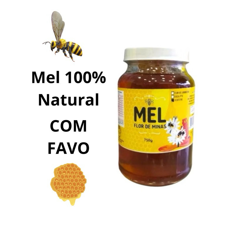 MEL FLOR DE MINAS COM FAVO/ SILVESTRE 750g em Oferta na Shopee