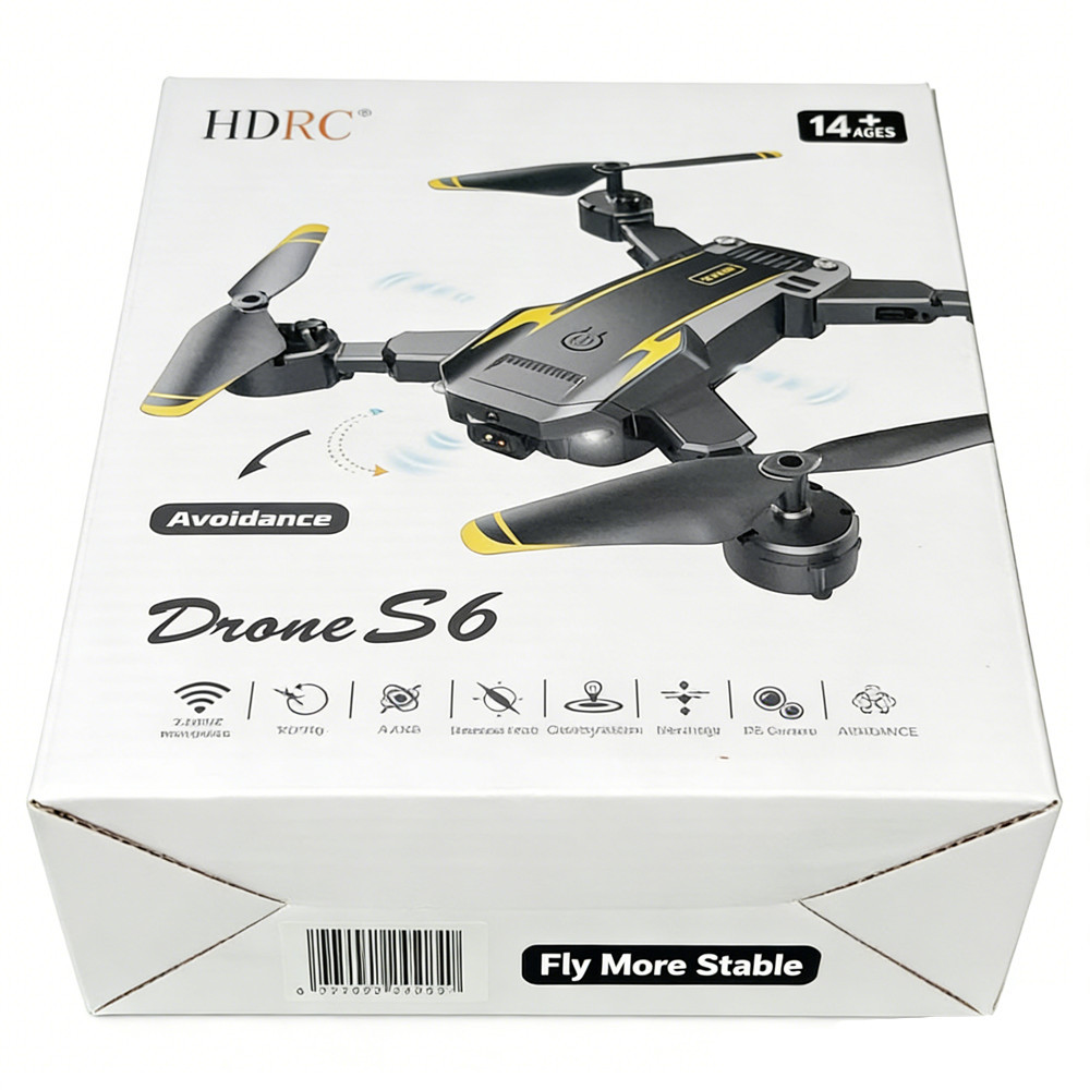 Drone Dobrável HDRC S6 WRJ-S6-S Com Câmera HD E Sensor Avoidance