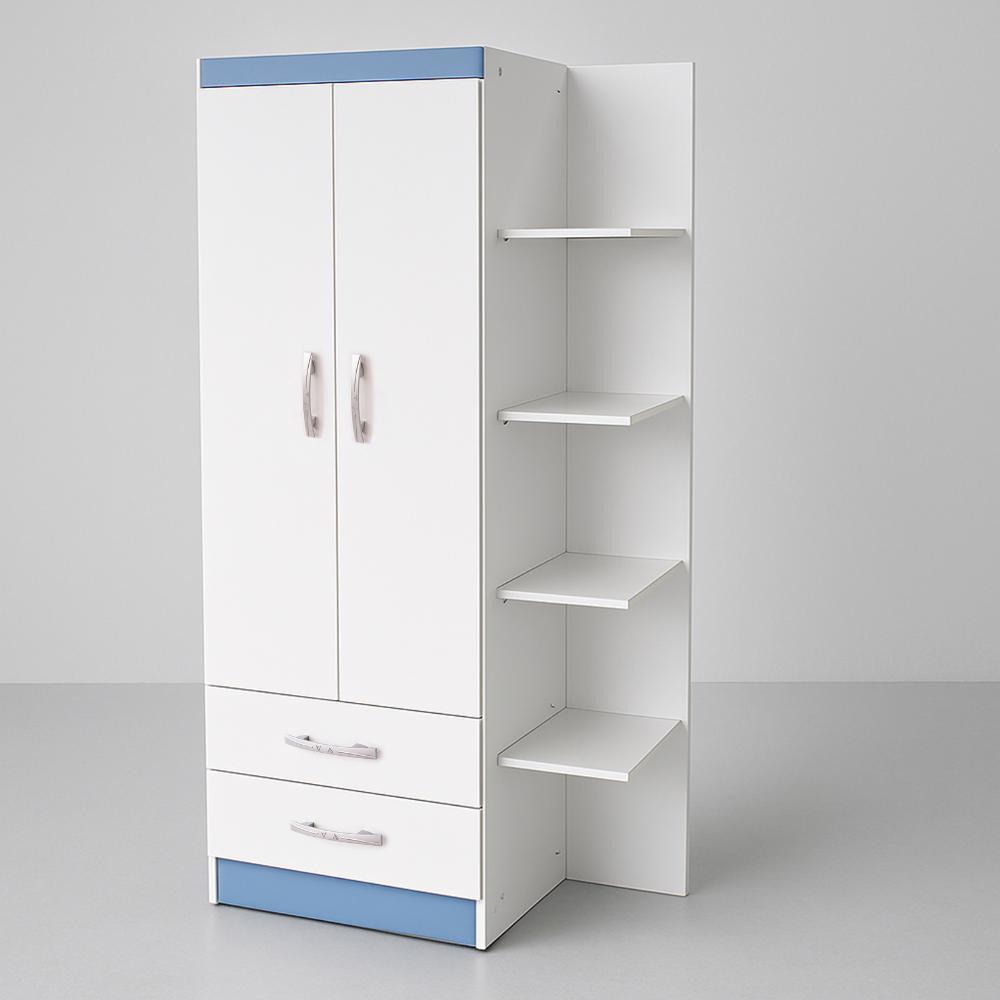Guarda-Roupa Infantil Atalaia 2 Portas 2 Gavetas com 4 Prateleiras Externas
