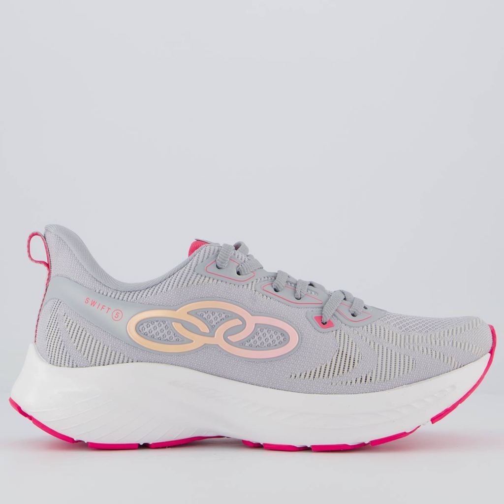 Tênis Olympikus Swift 5 Feminino Cinza e Rosa em Oferta na Shopee