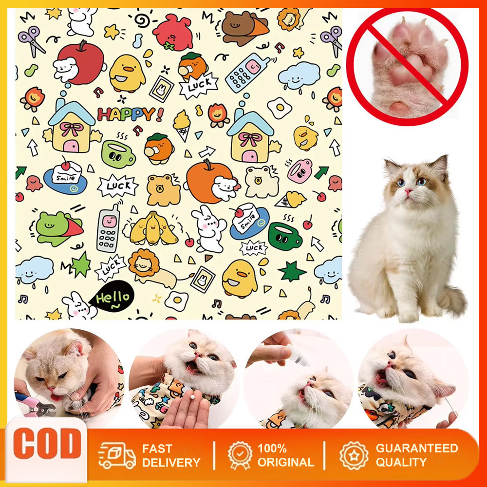Pano multifuncional para envolver gatos, anti-riscos e anti-fuga, toalha de contenção para animais de estimação, bolsa d