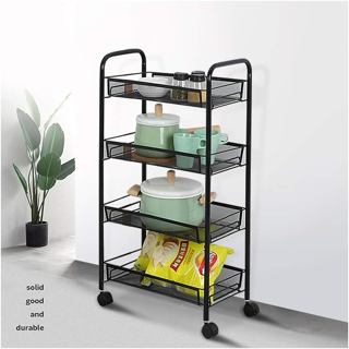 Carrinho Organizador Metal Multiuso Fruteira Organização em Aço Carbono com Rodinhas 4 prateleiras em Oferta na Shopee