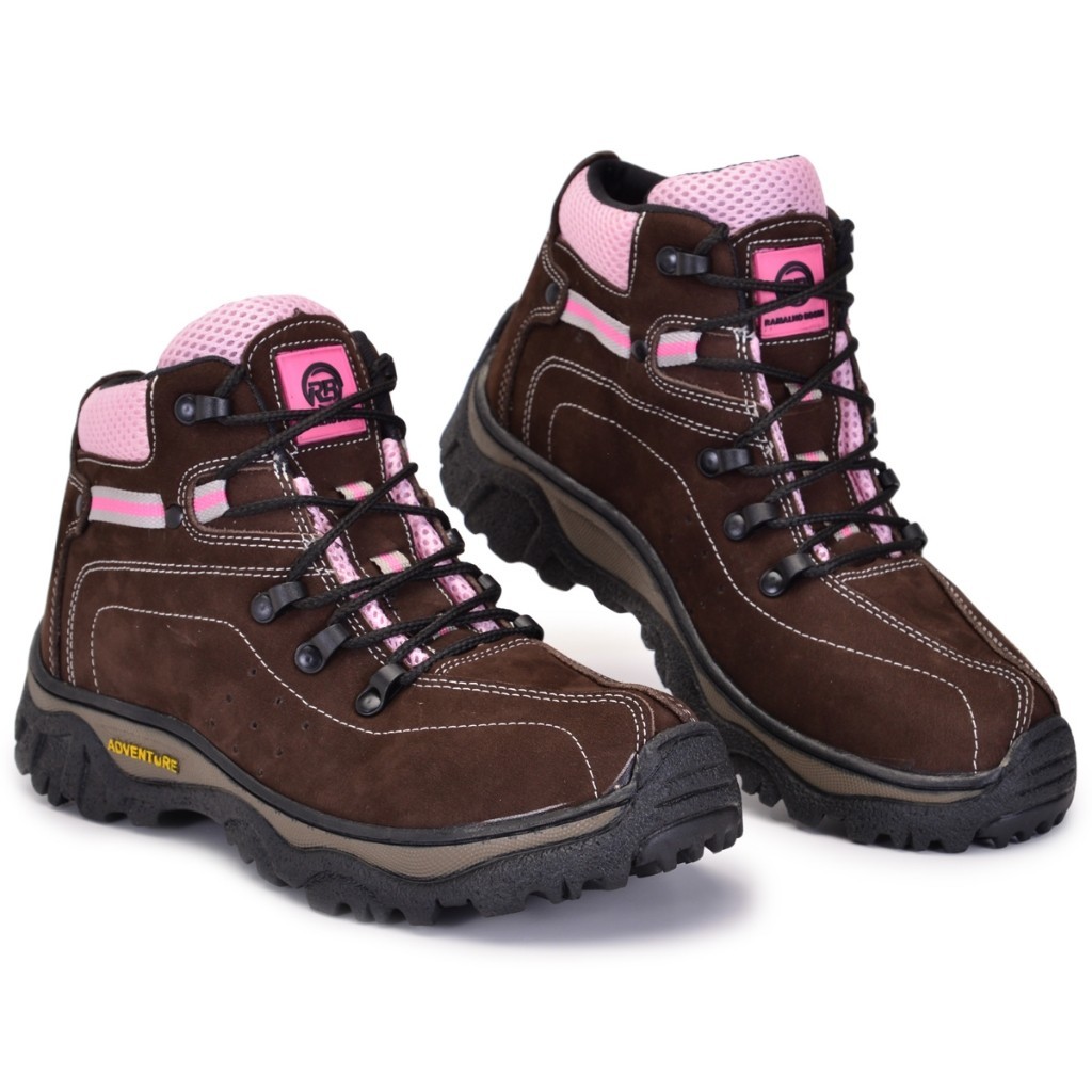 Bota Adventure 34 A0 40 Feminina Trilha Em Couro Legítimo Palmilha Em Gel PU Lançamento SHOP