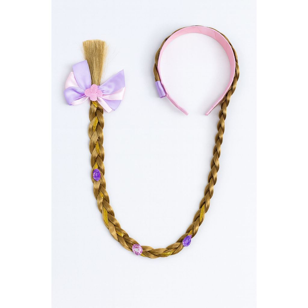 Cabelo Trança com laço e pedra roxo Tiara aplique Festa princesa Fantasia decoração em Oferta na Shopee