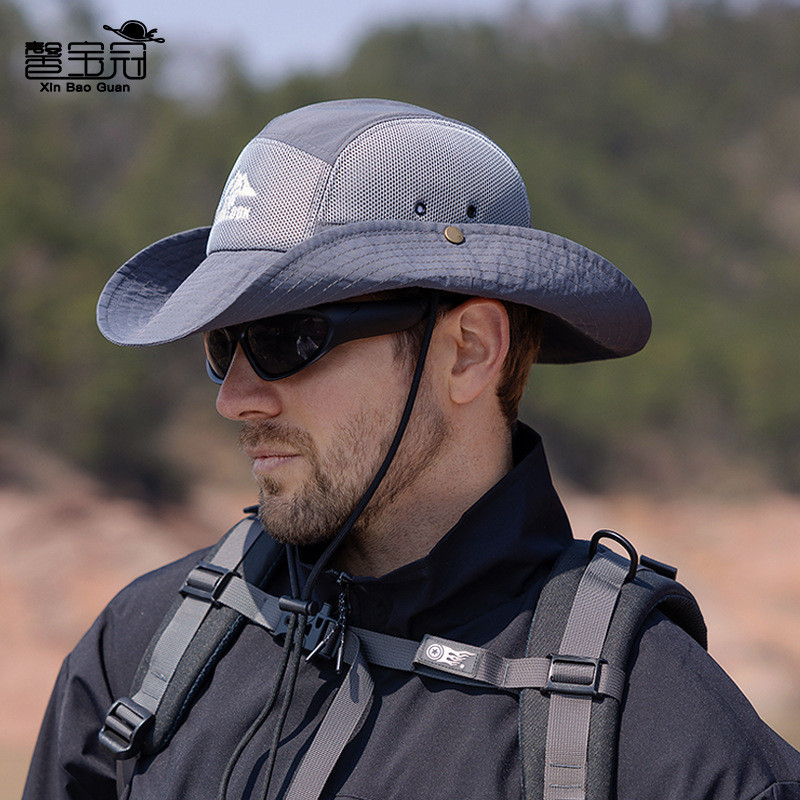 Masculino verão escalada ao ar livre aba grande respirável de secagem rápida Cowboy chapéu de sol