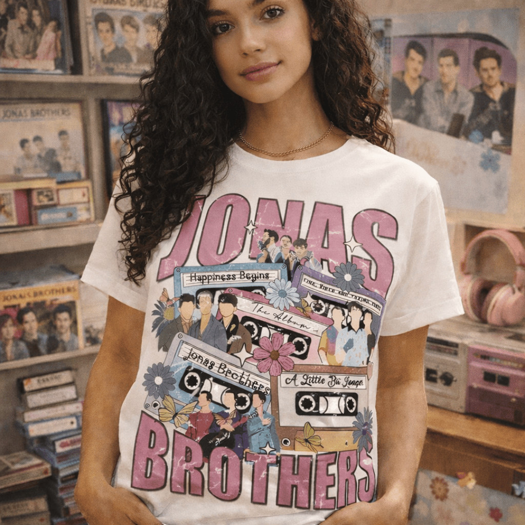 Camisa Feminina Musica Camiseta Jonas Brothers Musicas 100% Algodão Tour Show Premium Plus Size Tshirt