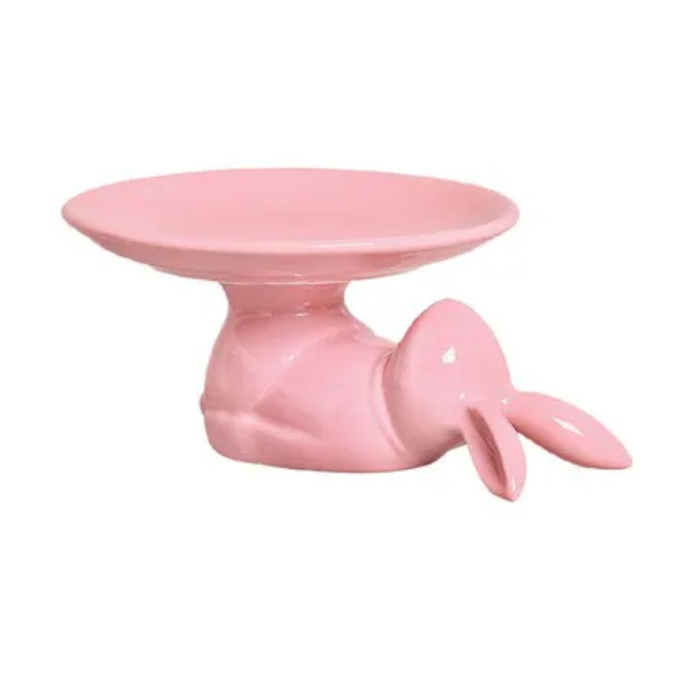 Boleira de Cerâmica com Pé Coelho Deitado Blossom G 29cm x 15cm - G.A.Ceramica