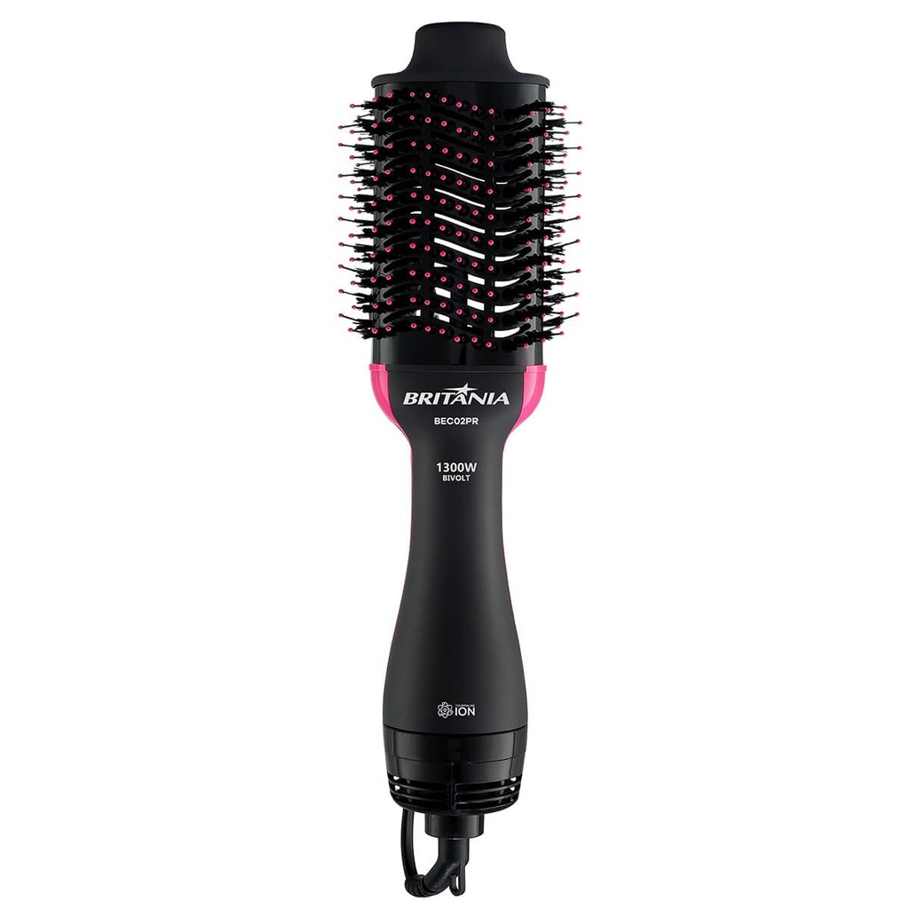 Escova Secadora Britânia 1300W Bivolt 4 em 1 Preta BEC02PR em Oferta na Shopee