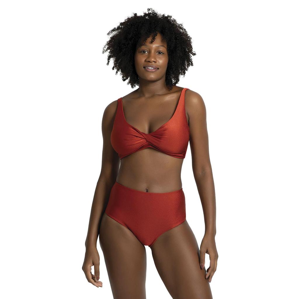 Conjunto Biquíni Top Torcido e Calcinha Control Couture Cobre