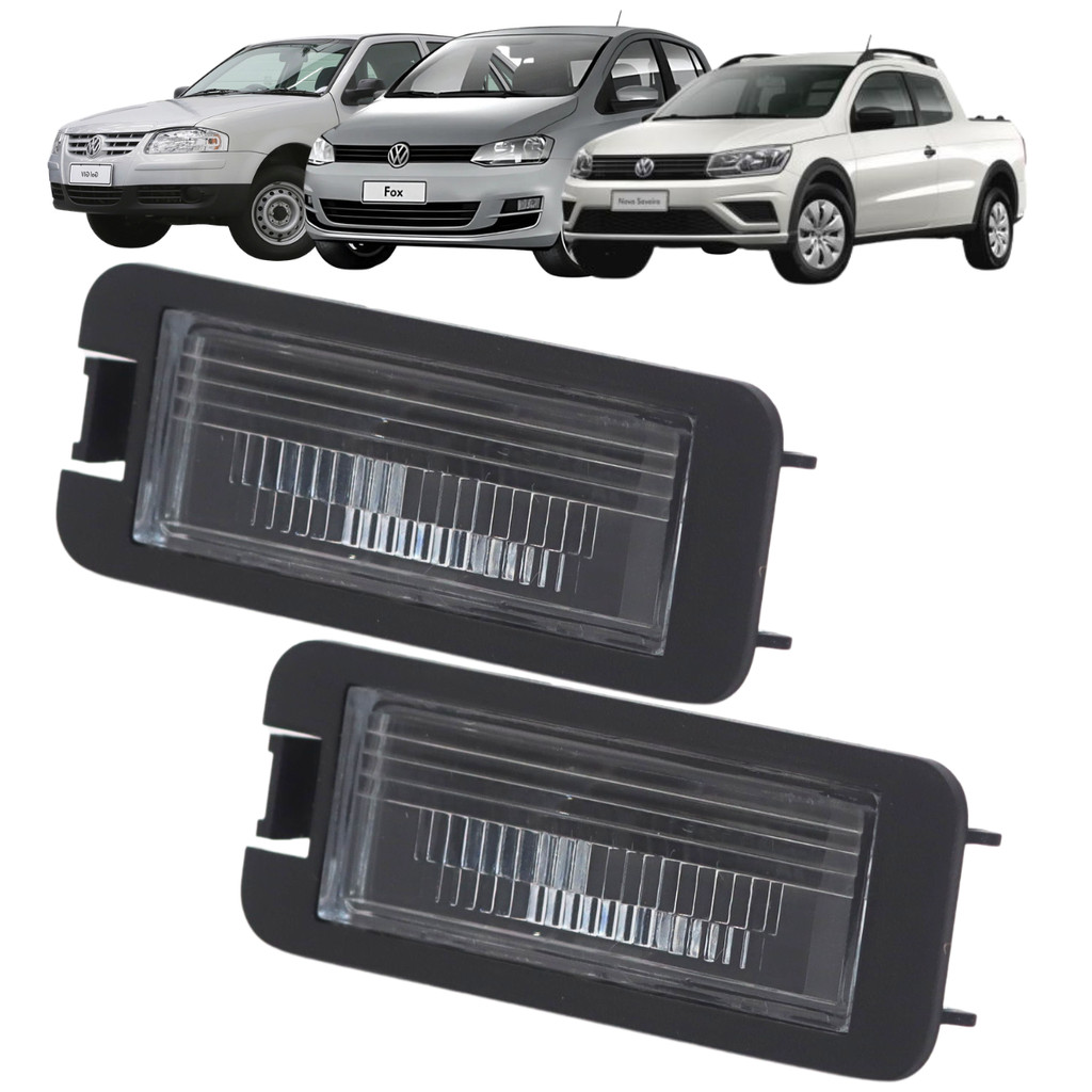 02 Lanterna Da Placa Gol G6 2012/2016 Fox 2004/2013 Saveiro G5 G6 G7 2008/2020 Sem Soquete