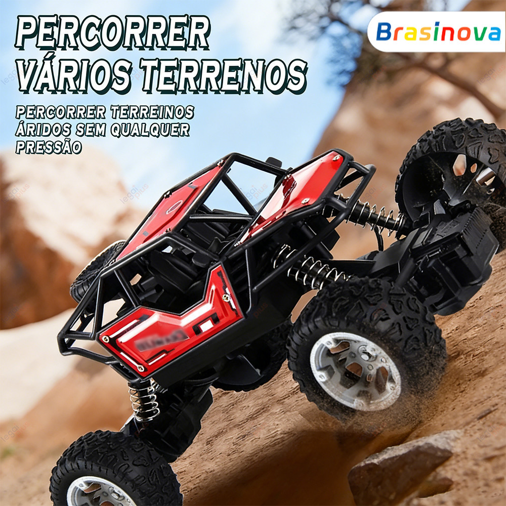 Carrinho Controle Remoto 4x4 Off Road Jeep Recarregável USB Super Resistente Quedas Brinquedo Criança