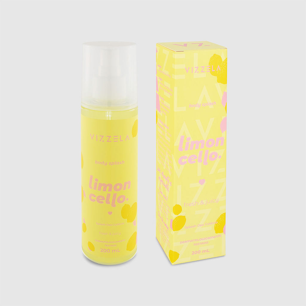 Body Splash Deo Colônia Vizzela Limoncello Refrescante Vegano 200ml