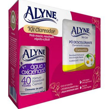 Kit Banho de Lua Alyne: Pó Descolorante 20g + Água Oxigenada 40 Vol 100ml
