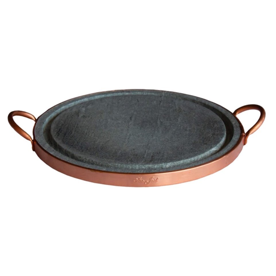 Pedra para Carnes Pedra Sabão com Alça de Cobre 25 Cm