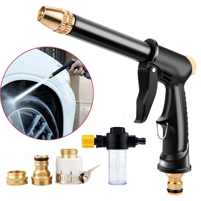 Pistola De Metal Ajustável De Alta Pressão Para Limpeza De Carros/Jardim/Rega/Mangueira/Bico /