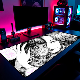 Mouse Pad Gamer Tomie Junji Ito Horror Manga 65x30cm 80x40cm 90x50cm 120x60cm Borda Costurada