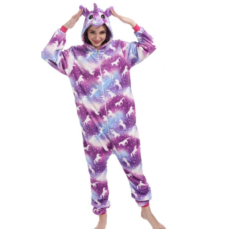 Unicórnio Galáxia Adulto Pijama Kigurumi Macacão Fantasia