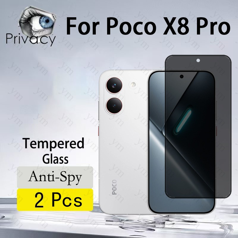 2 Pcs Poco X8 Pro Protetor De Tela Anti-Espionagem De Vidro Temperado Para C85 C75 C71 C75x X8 X7 M7 X6 M6 Max Filme De