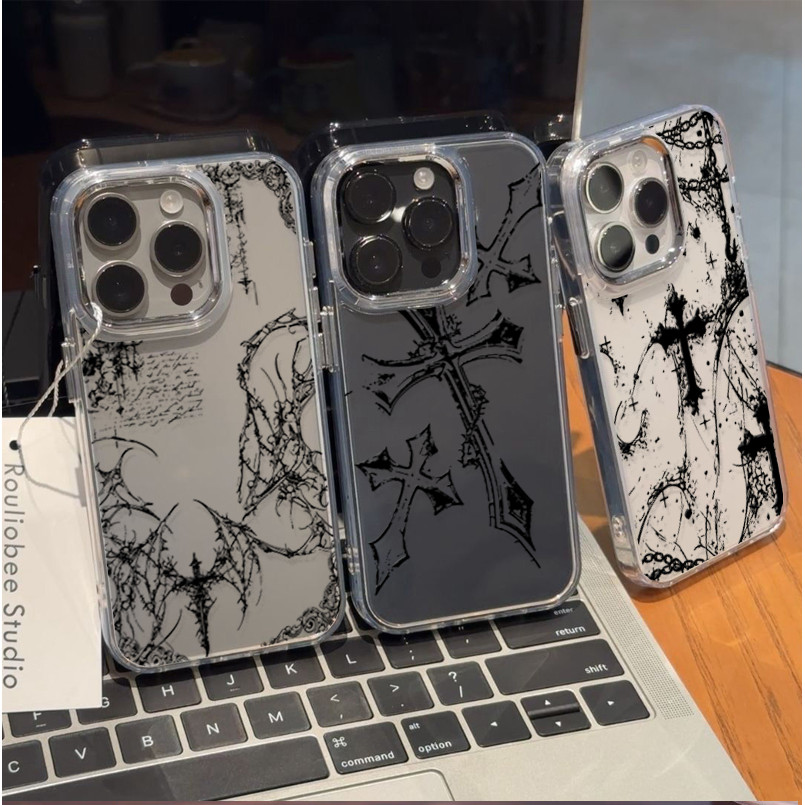 Capa Para Samsung Galaxy A16 A06 A57 A35 A55 A25 A15 A05 A05S A54 A34 A24 A56 A26 A36 Escuro Gótico Cruz Marca Legal Cha