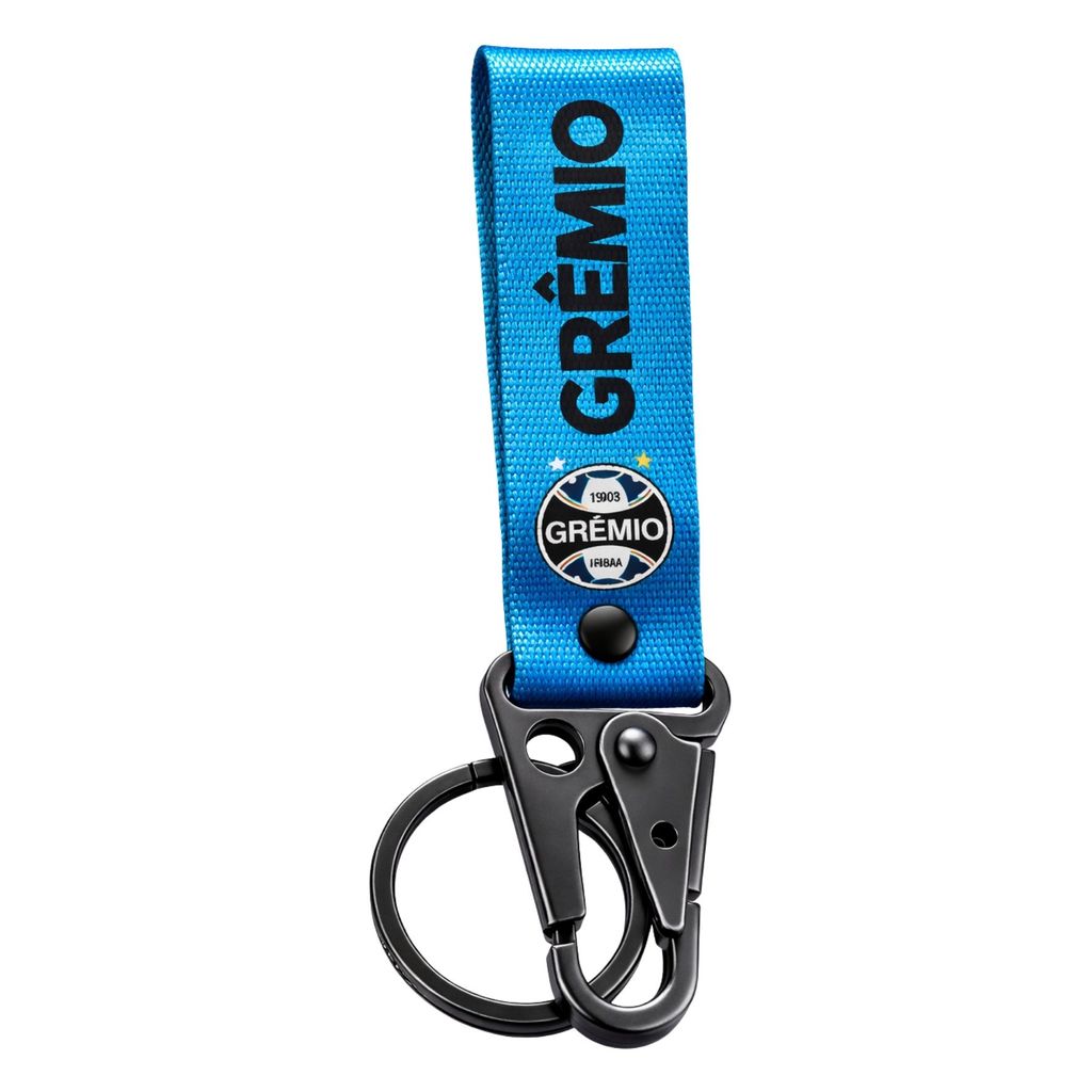 Chaveiro ClipKey Oficial Time Grêmio Fecho Mosquetão Corda Chave Bolsa Mochila Presente Premium