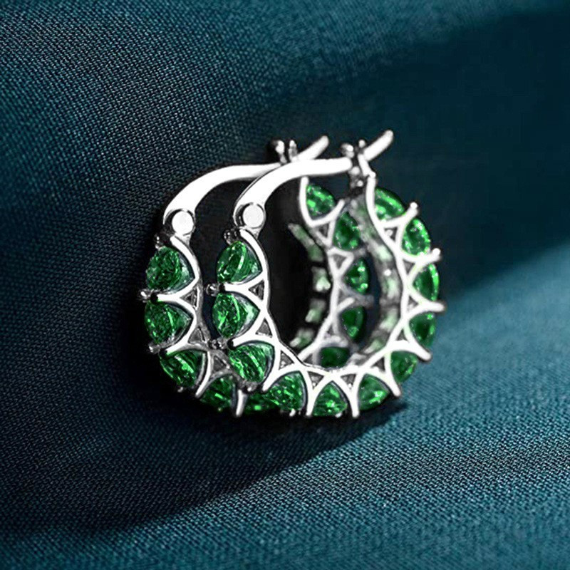 Detalhes do Moda Estilo Francês Brincos De Renda De Zircônia Totalmente Incrustados Em Forma De U