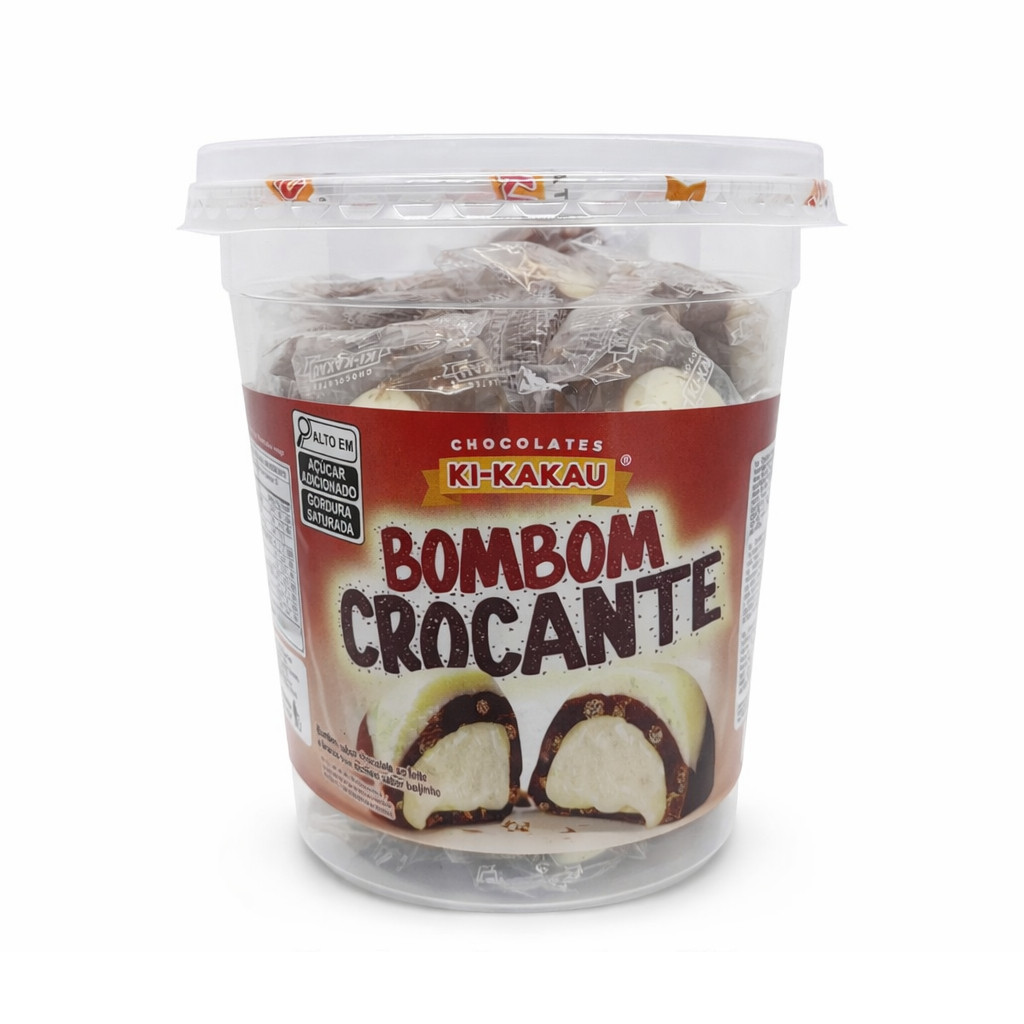 Bombom Recheado Crocante 425g Sabor Chocolate e Beijinho Ki-kau em Oferta na Shopee