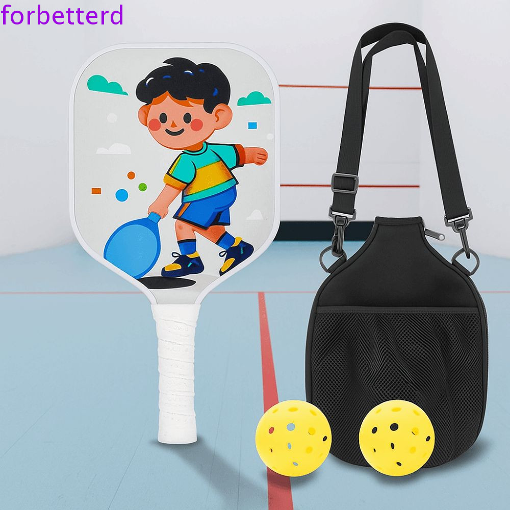 Conjunto De Pickleball Infantil FORBETTERD , Leve De Desenho Animado , Fibra De Vidro